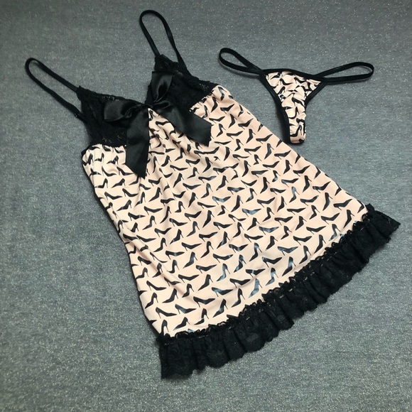 Dreamgirl Other - *NWOT* Dreamgirl Stiletto Print Babydoll Set